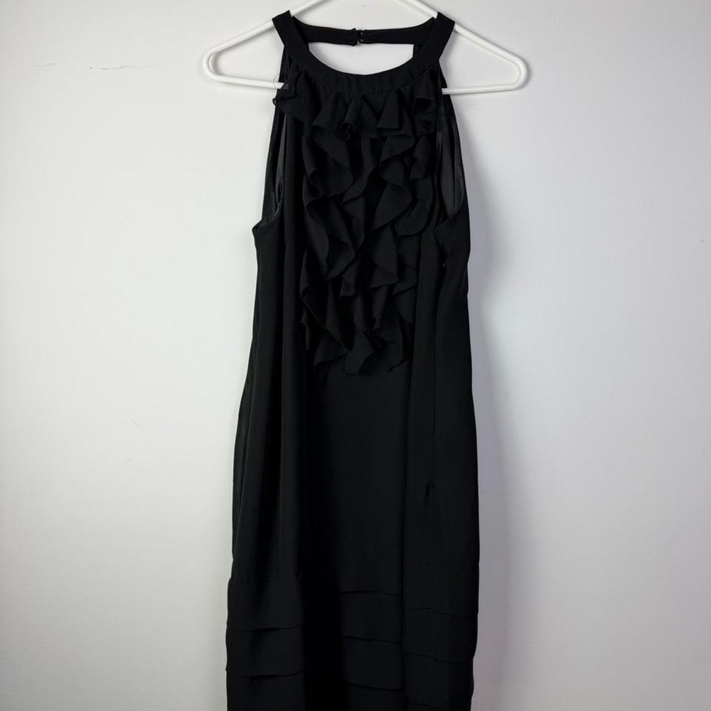 Kenar black polyester midi dress with ruffle Women's 10
